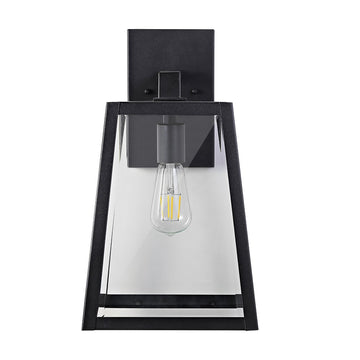 Pasadena 9" Iron/Glass Modern Industrial Angled LED Outdoor Lantern - JONATHAN Y